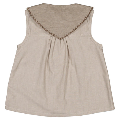 Blouse TRUDAINE- beige fine stripes [Maison Marelle](25SS DROP2)