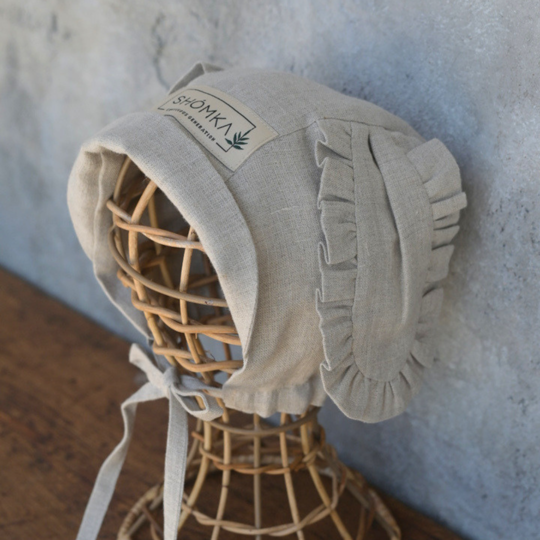 Puppy Linen Bonnet (Straight/Neutral) - Neutral [SHOMKA]