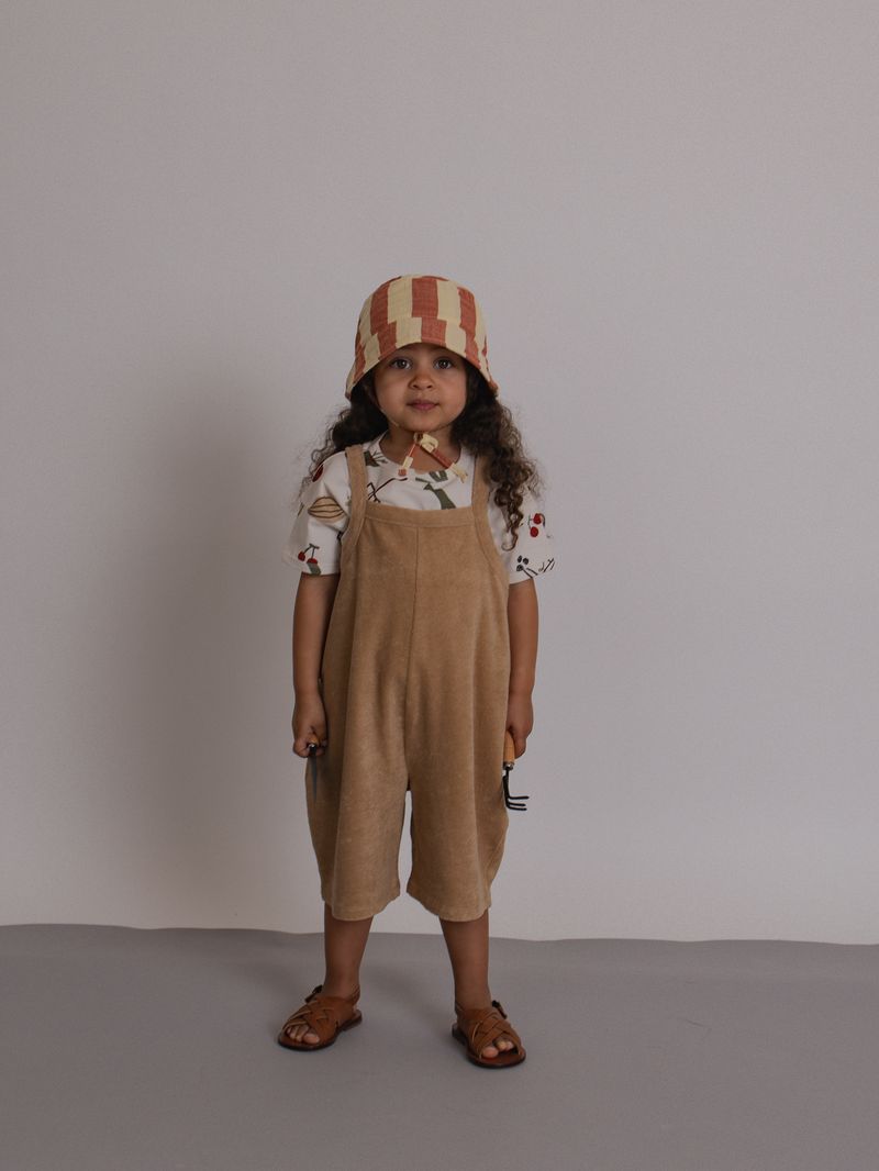 Wheat Terry Cropped Dungarees [organic zoo] (26SS)