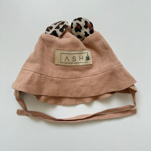 BEAR STRAIGHT HAT - MAGNOLIA (LEOPARD EAR)