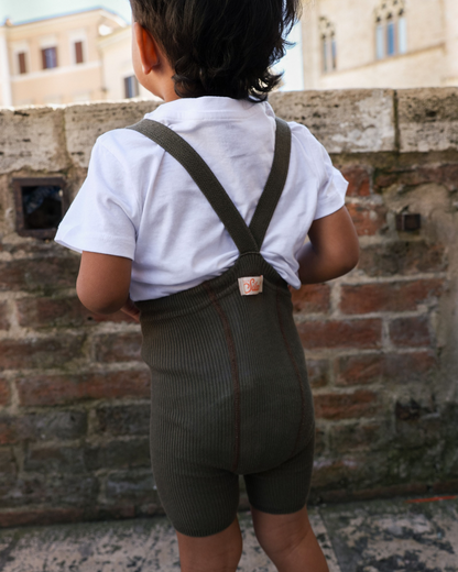 Retro Ribbed Shorty Tights - Seaweed Brown [SILLY Silas]