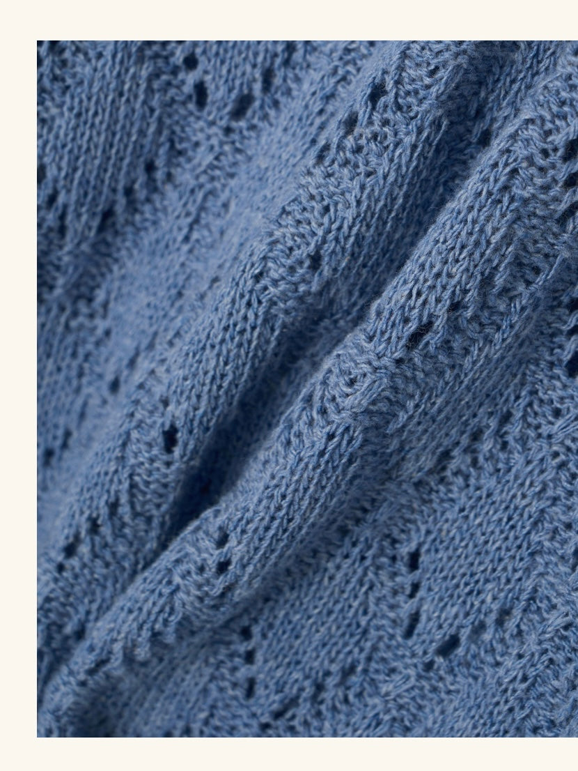 Leaf Breeze Knit Cardigan - Blue Jean [Doucement] (26SS)