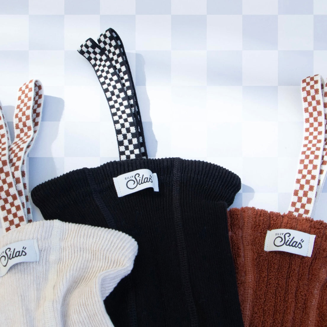 Granny Teddy Footless Tights With Braces - Cinnamon Checked [SILLY Silas]