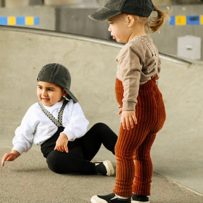 Granny Teddy Footless Tights With Braces - Cinnamon Checked [SILLY Silas]