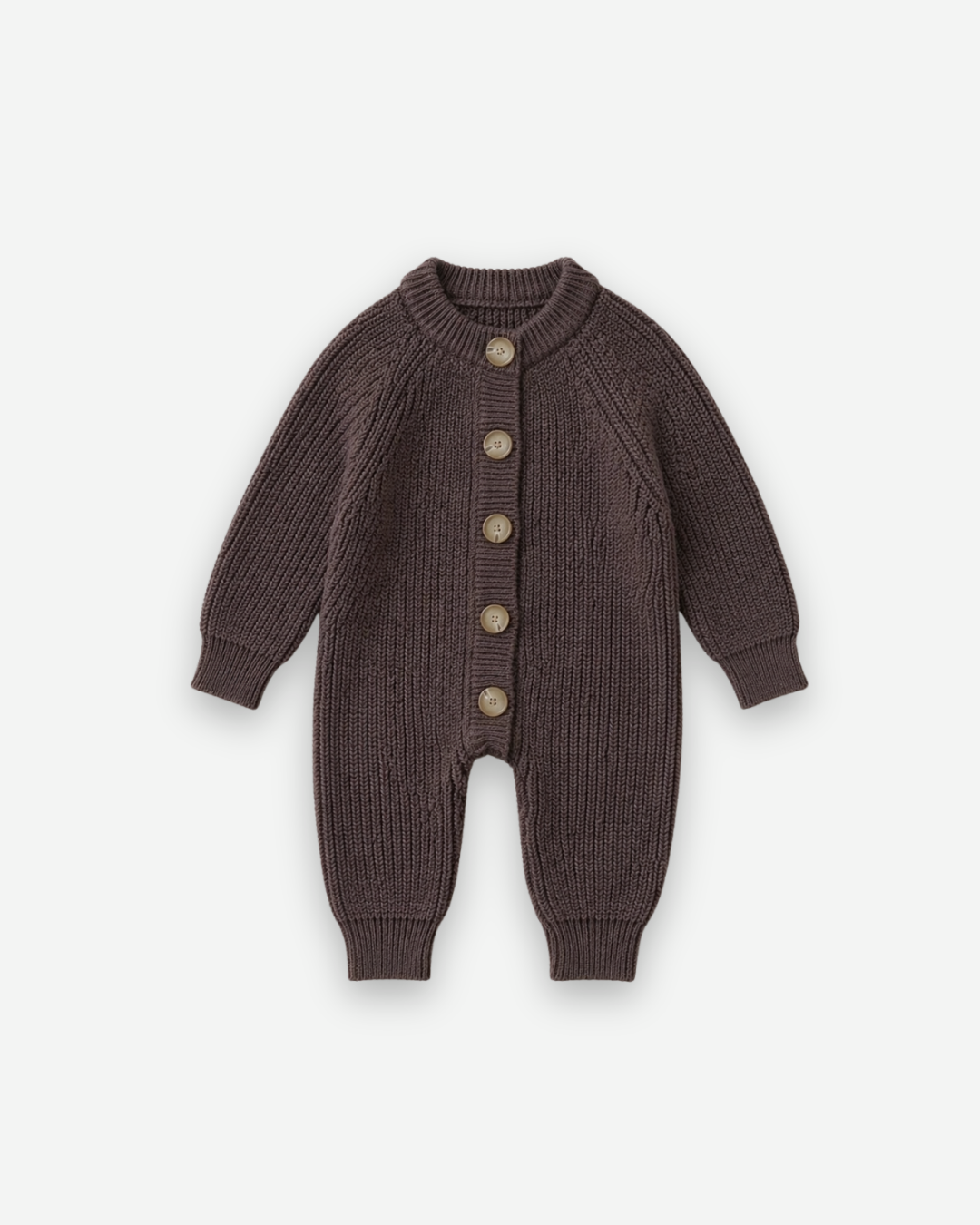 Button knit jumpsuit - Brown [EARTH THE ARCHIVE] (26AW)