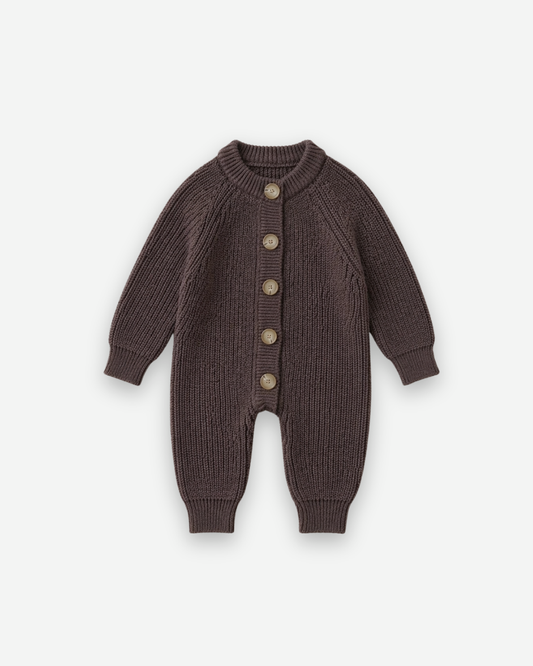 Button knit jumpsuit - Brown [EARTH THE ARCHIVE] (26AW)