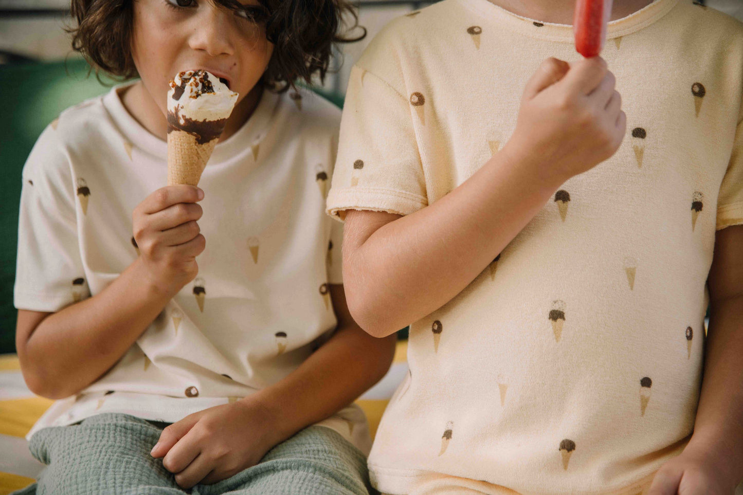 TSHIRT ESSENTIAL TERRY -  VANILLA / ICE CREAM