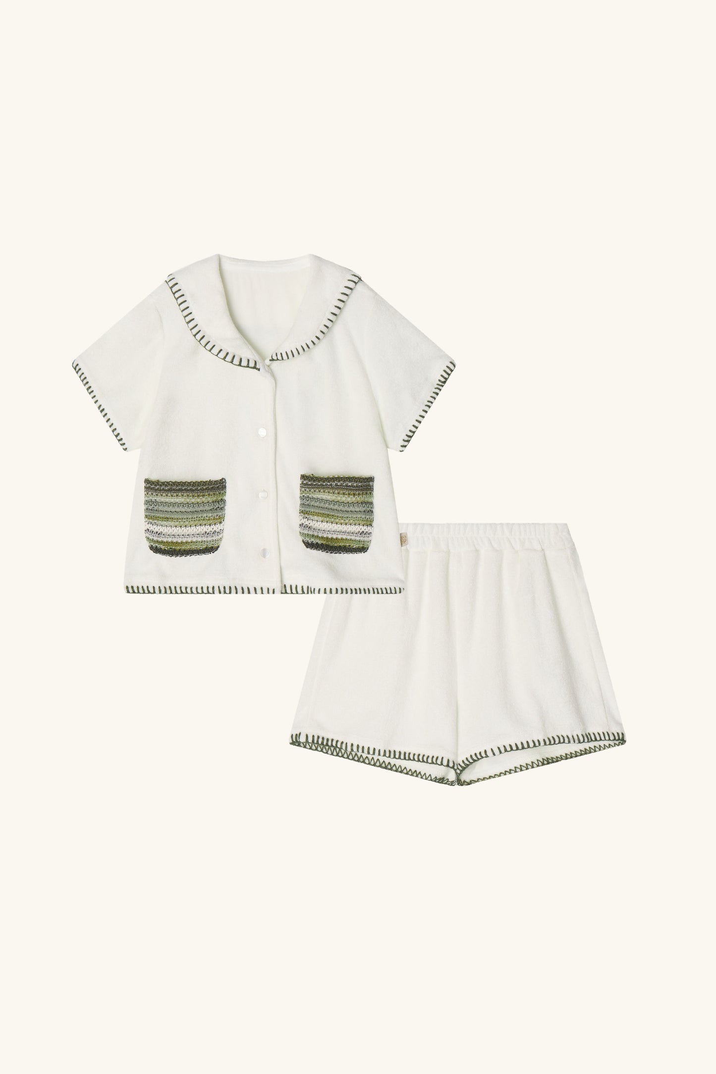 Bamboo Terry Marine Set - Olive Green [Doucement] (25SS)
