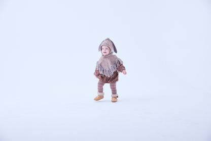 Snow Jacquard Bunny Bonnet - Brown [eLfinFolk / エルフィンフォルク] (25AW•Drop2) 【2025年9月中旬以降発送予定】