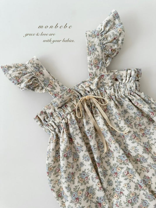 【予約商品】Flower frill one-piece [monbebe] (26SS)【2026年3月中旬以降順次発送】