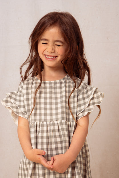 DRESS COUSINE - GRAY GREEN GINGHAM