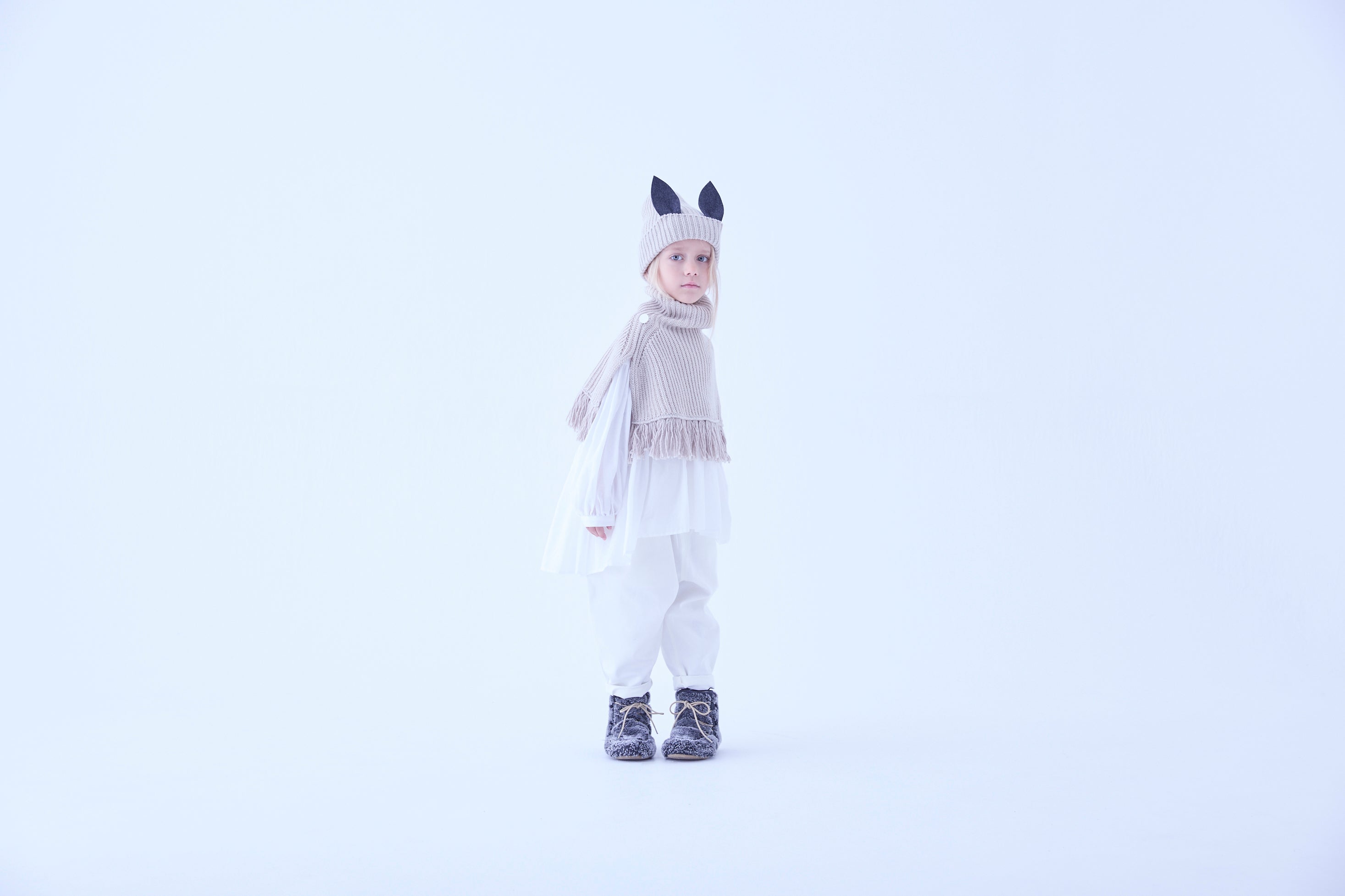 エルフィンフォルク ケープ POUPONS / eLfinFolk Rib knit