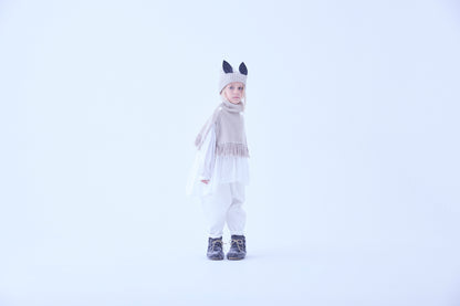 Rib Knit Knights Cape Ⅱ - Ivory [eLfinFolk / エルフィンフォルク] (25AW•Drop2)【2025年9月中旬以降発送予定】