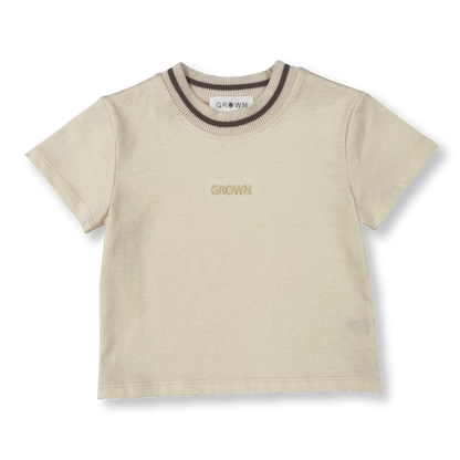 [GROWN] Rib Neck Tee (Milk) - AW24