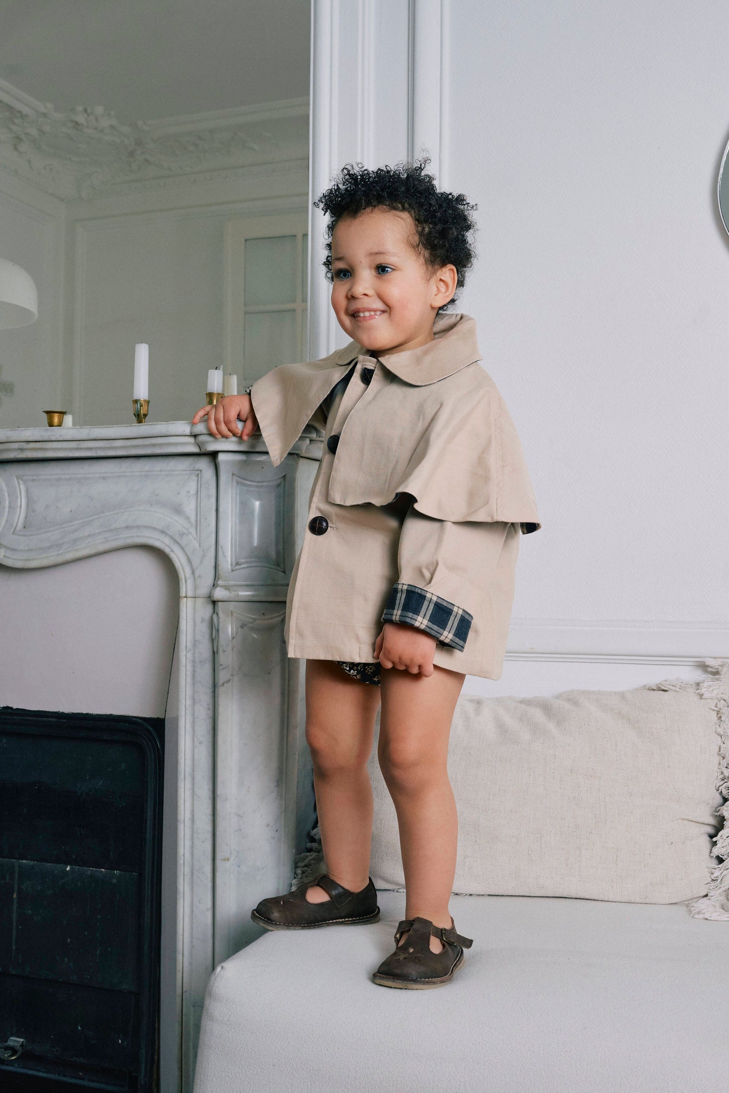 Jacket AMOVIBLE cape SHERLOCK- BEIGE [Maison Marelle](25SS DROP2)