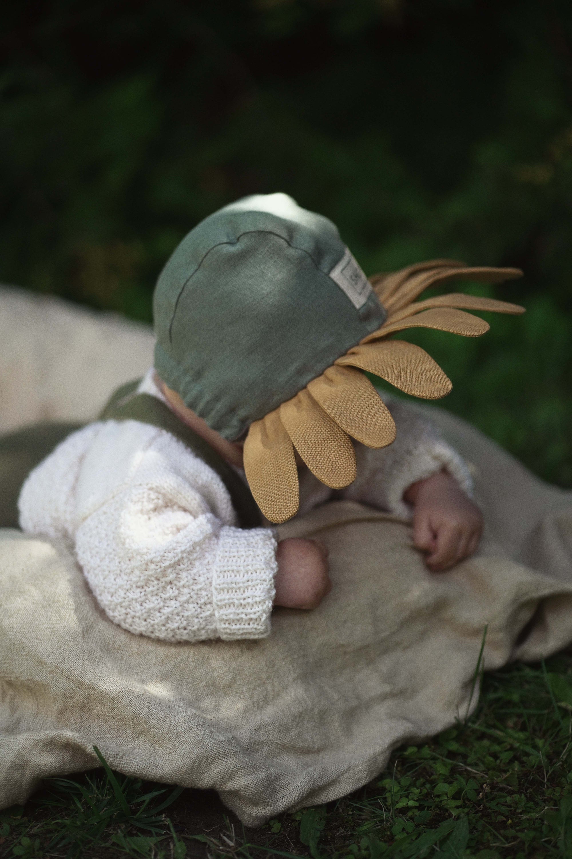 【オーダー会】'SUNFLOWER' LINEN FLOWER BONNET [SHOMKA] 【2026年5月下旬以降順次発送】