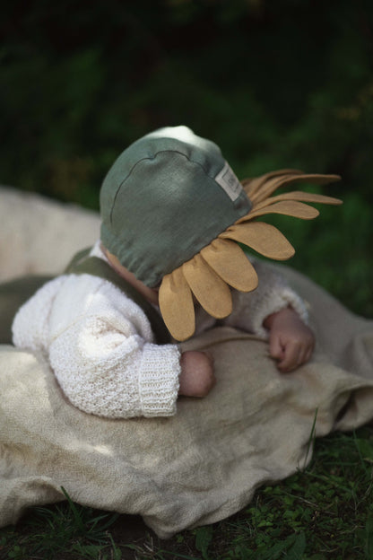 【オーダー会】'SUNFLOWER' LINEN FLOWER BONNET [SHOMKA] 【2026年4月中旬以降順次発送】