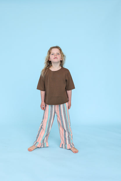 Summer Stripe Cotton Frill Pant - Summer Stripe