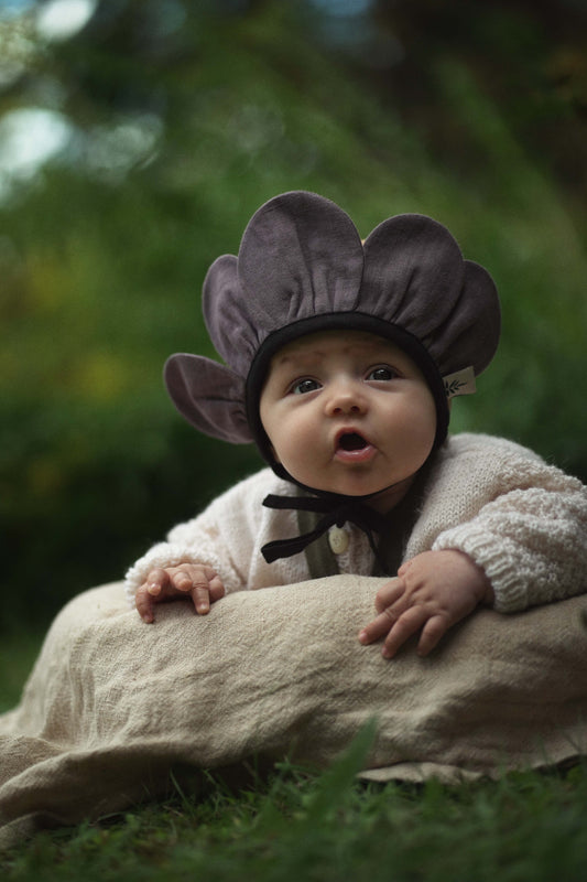 【オーダー会】'PANSY' LINEN FLOWER BONNET [SHOMKA] 【2026年4月中旬以降順次発送】