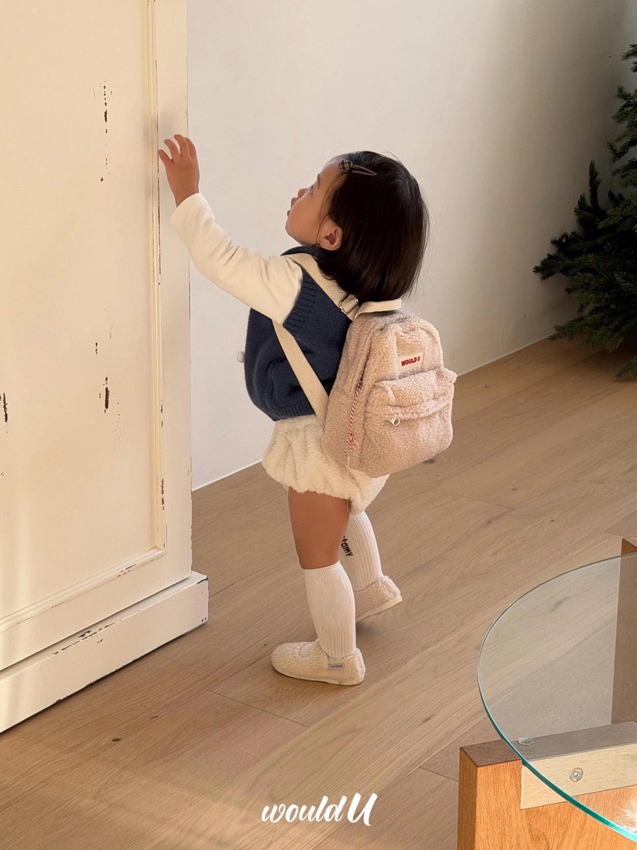 【オーダー会】Wouldu Teddy Back Pack - Cream Beige [wouldU]【2026年1月上旬以降順次お届け予定】