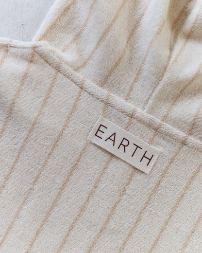 Hoodie cape - Beige Stripe [EARTH THE ARCHIVE] (26AW)