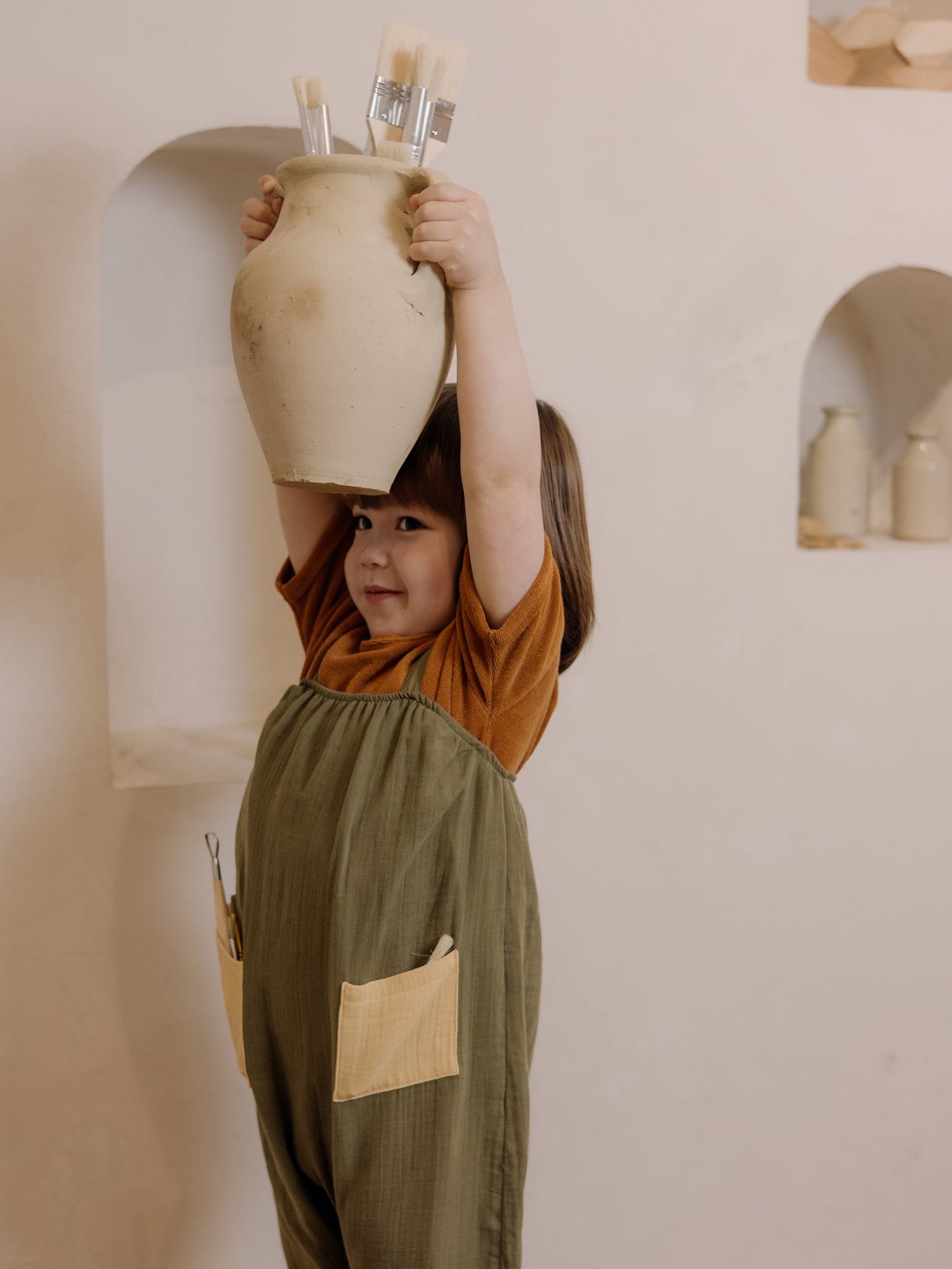 OLIVE ARTISAN JUMPSUIT [organic zoo] (24SS)