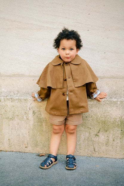 Jacket AMOVIBLE cape SHERLOCK- HONEY BROWN [Maison Marelle](25SS DROP2)