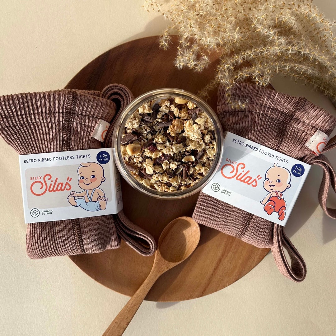 Retro Ribbed Footed Tights - Granola [SILLY Silas]