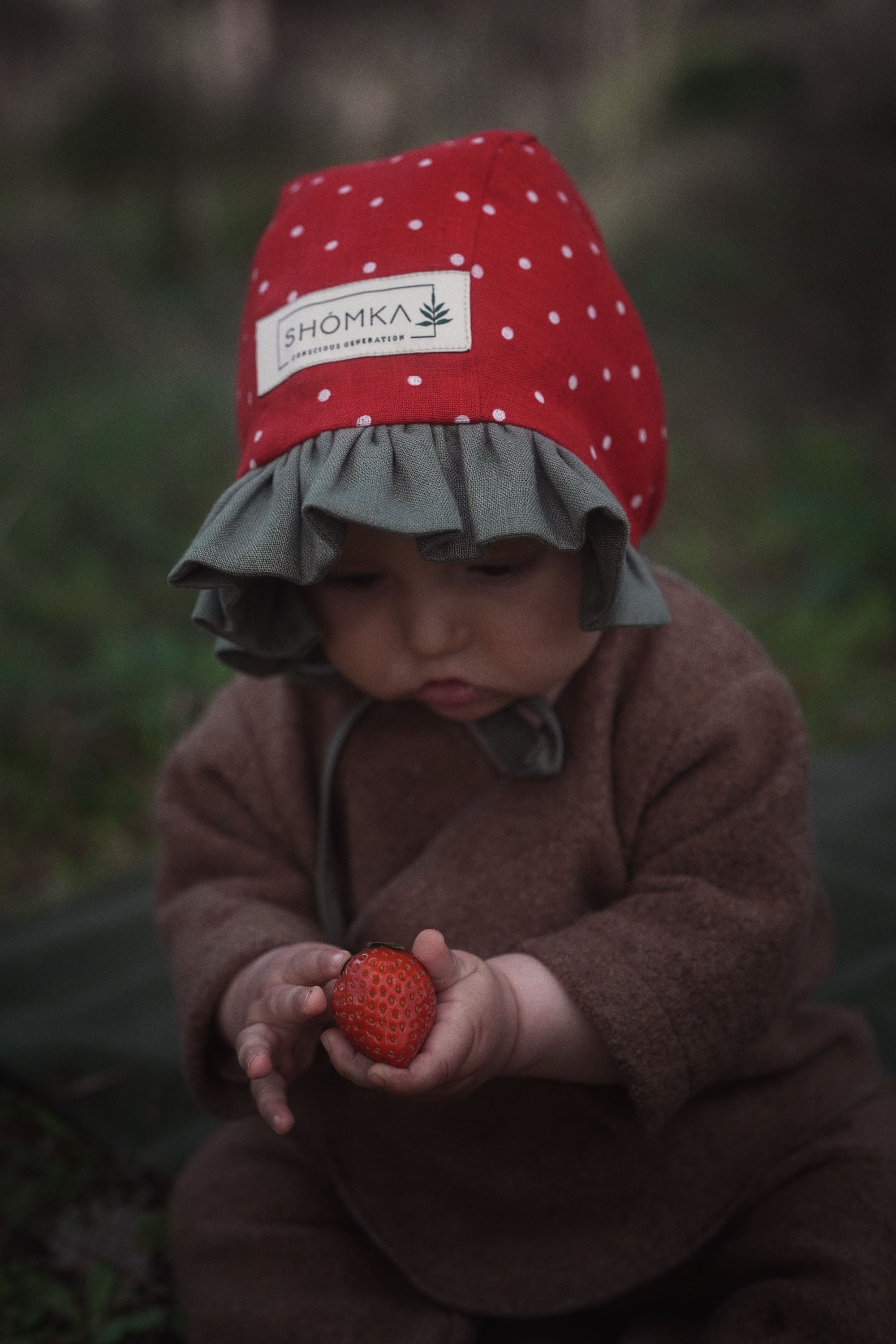 【オーダー会】'STRAWBERRY' LINEN FRUITS BONNET [SHOMKA] 【2026年5月下旬以降順次発送】