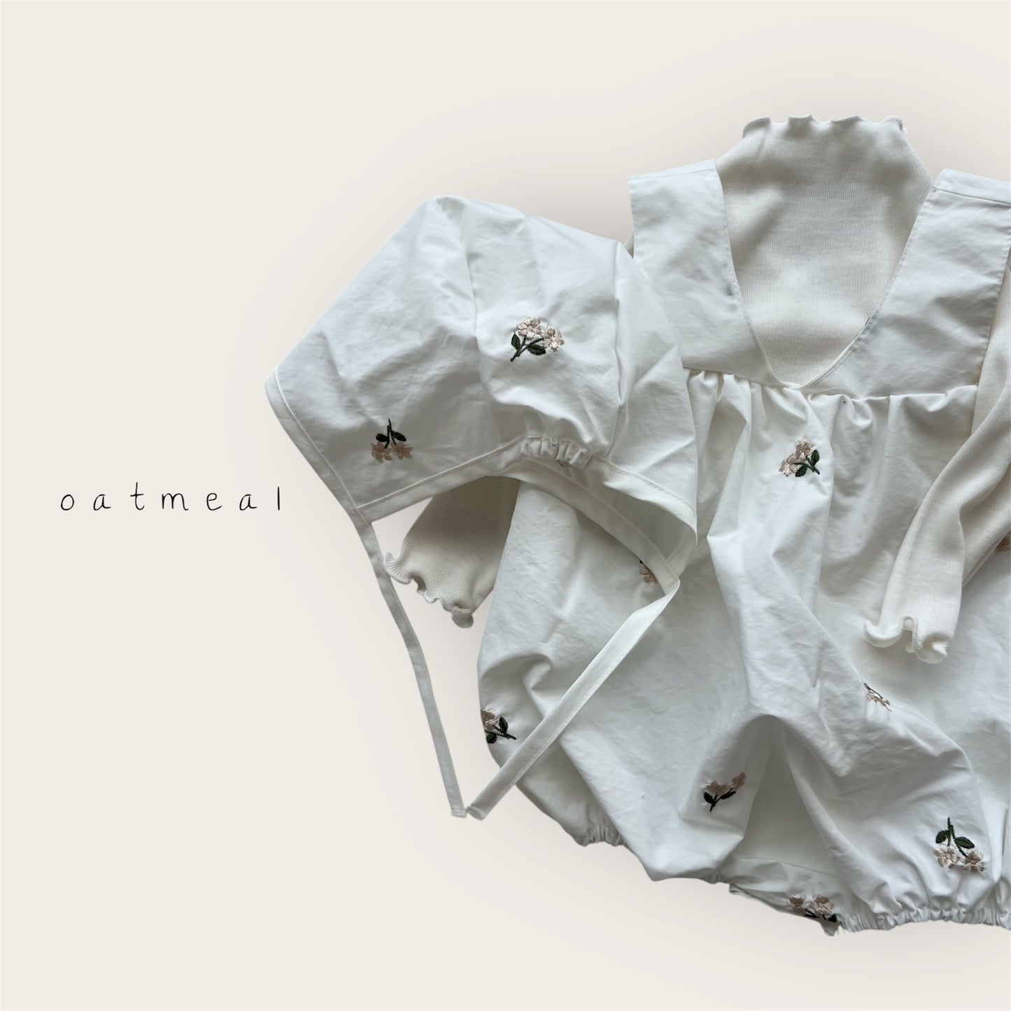 【予約商品】bebe-flower set [Oatmeal] (26SS)【2026年3月中旬以降順次発送】