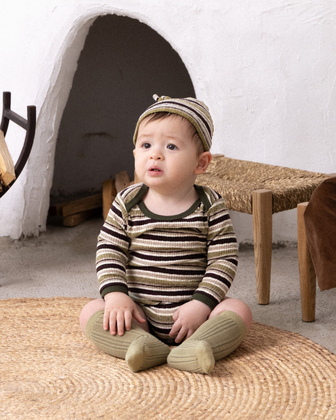 Forest ST Baby Suit Set - Khaki  [Doucement] (25AW)【2025年10月下旬以降お届け予定】