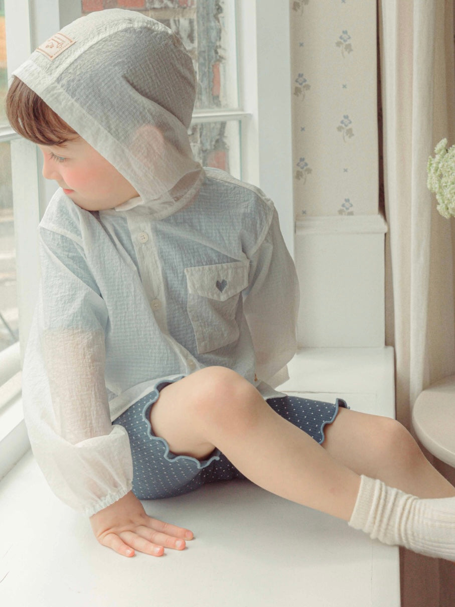 Sheer Wind Hood Shirt - White [Doucement] (26SS)
