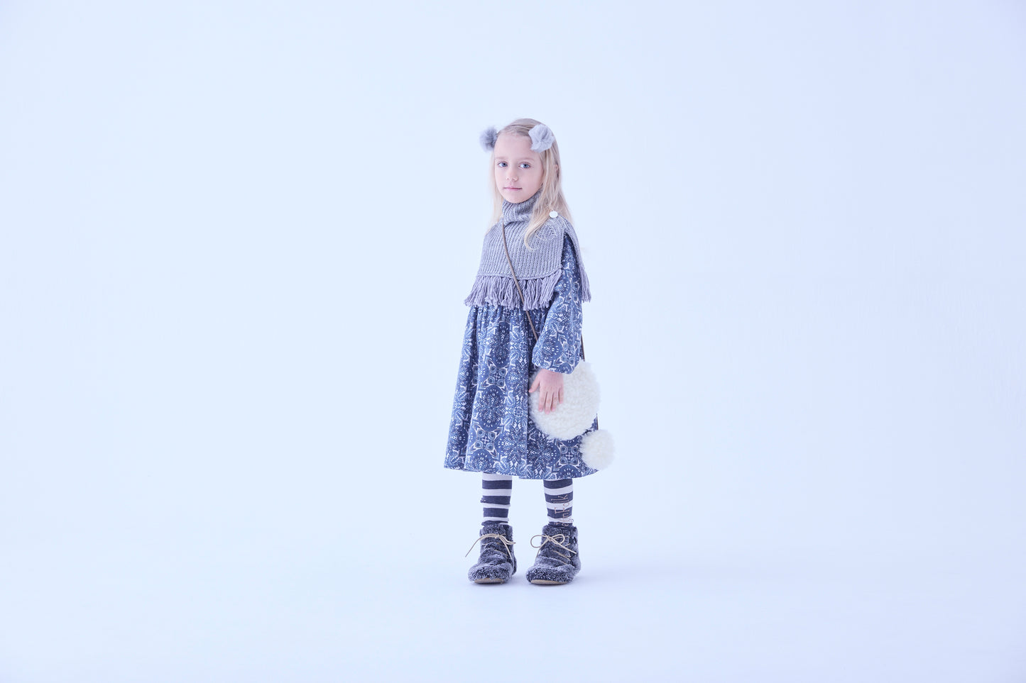 Rib Knit Knights Cape Ⅱ - Gray [eLfinFolk / エルフィンフォルク] (25AW•Drop2)【2025年9月中旬以降発送予定】