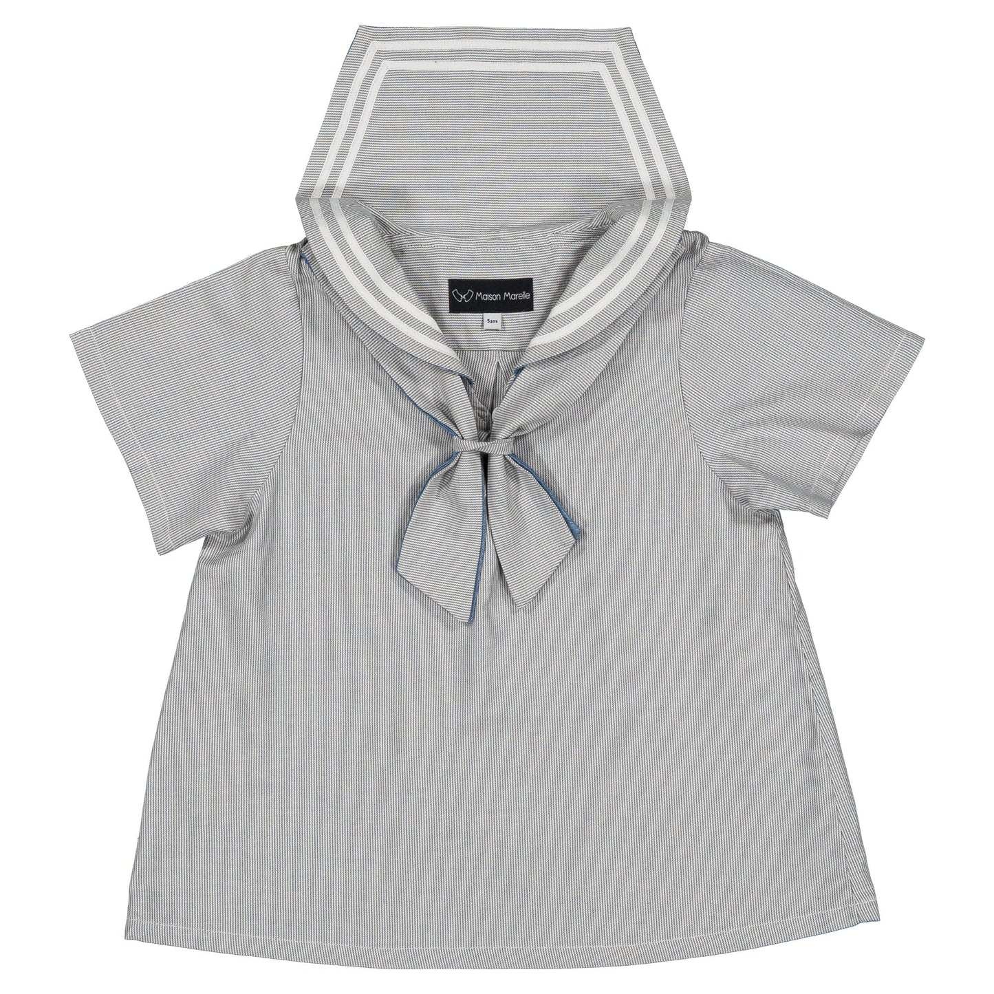 blouse MAHON -blue fine stripes [Maison Marelle](25SS DROP2)