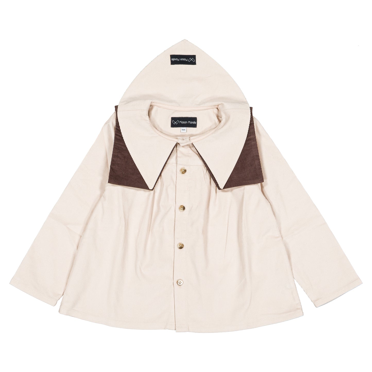 【オーダー会】 Shirt DUC - velvet beige & brown [Maison Marelle](25AW Drop1) 【2025年12月中旬以降発送予定】