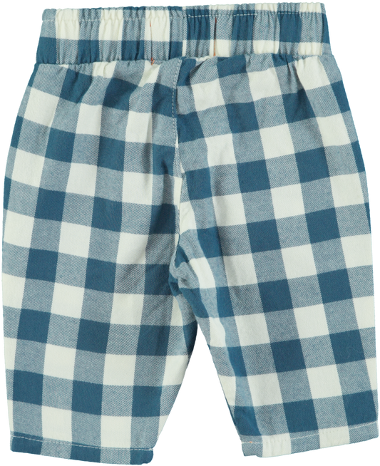 UNISEX TROUSERS - BLUE & WHITE CHECKERED [piupiuchick] (25AW)