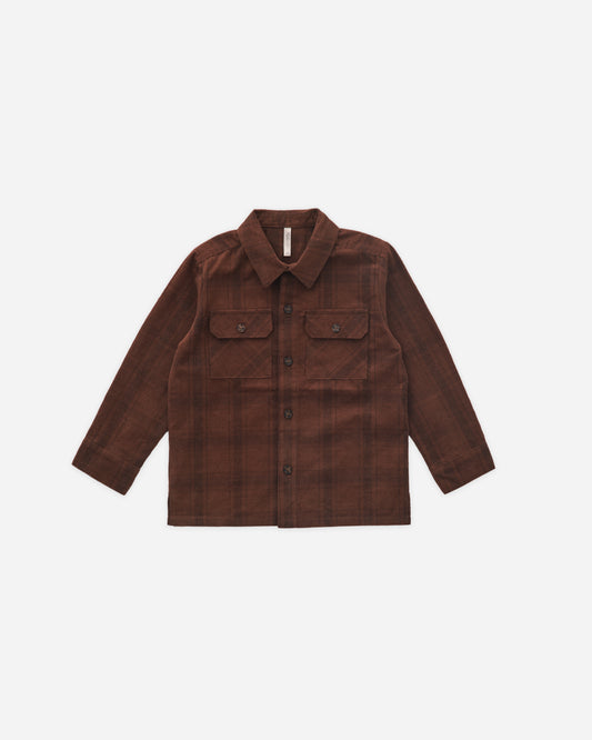 POCKETED CORDUROY SHIRT - BROWN PL AID [Rylee + Cru](25AW Drop2)