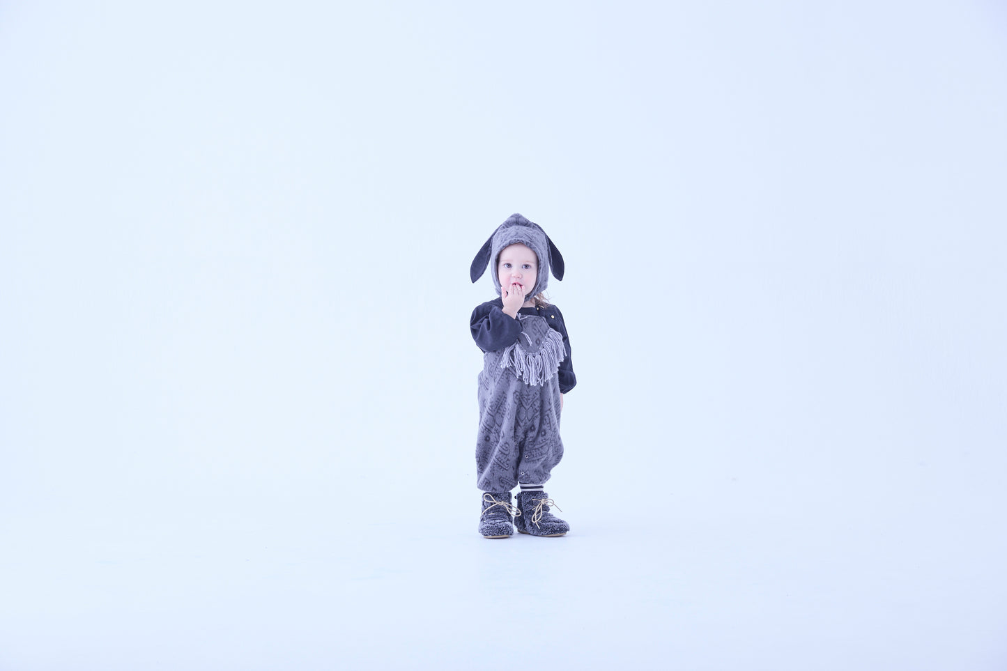 Snow Jacquard Bunny Bonnet - Gray [eLfinFolk / エルフィンフォルク] (25AW•Drop2) 【2025年9月中旬以降発送予定】