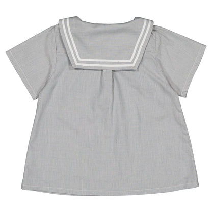 blouse MAHON -blue fine stripes [Maison Marelle](25SS DROP2)