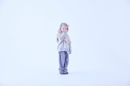 Rib Knit Knights Cape Ⅱ - Ivory [eLfinFolk / エルフィンフォルク] (25AW•Drop2)【2025年9月中旬以降発送予定】