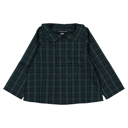 【オーダー会】 Blouse CONVENTION - tartan green&blue [Maison Marelle](25AW Drop1) 【2025年12月中旬以降発送予定】