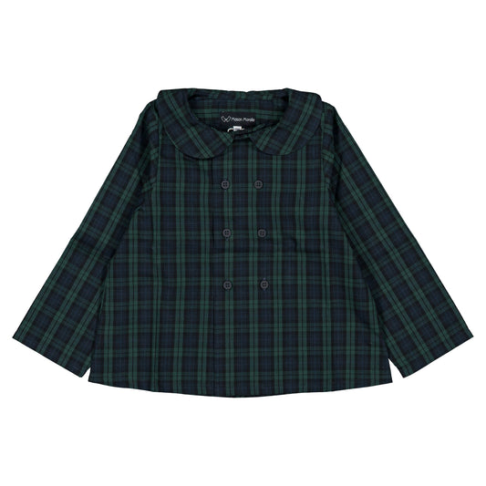 【オーダー会】 Blouse CONVENTION - tartan green&blue [Maison Marelle](25AW Drop1) 【2025年12月中旬以降発送予定】