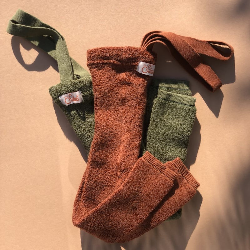 Retro Teddy Footless Tights With Braces - Cinnamon [SILLY Silas]