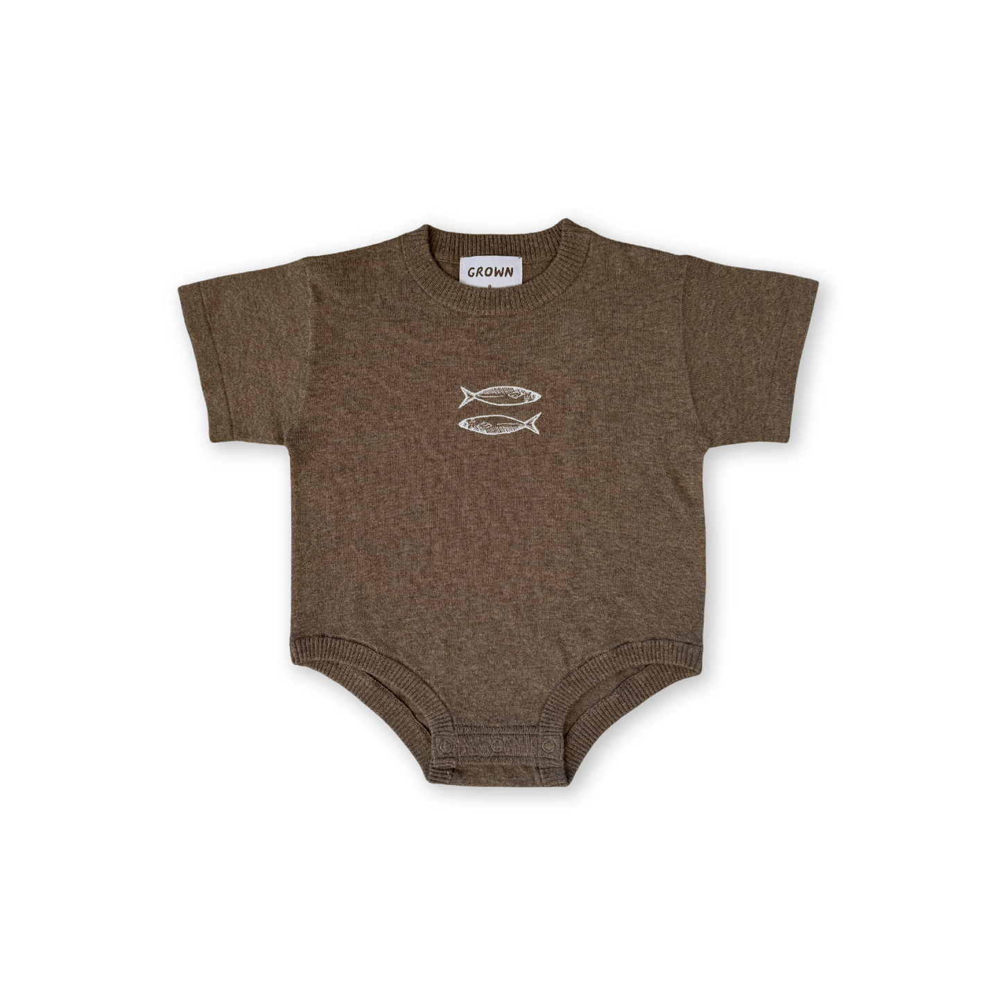 Organic Sardine Oversized Romper - Mud [GROWN] (25HOL)