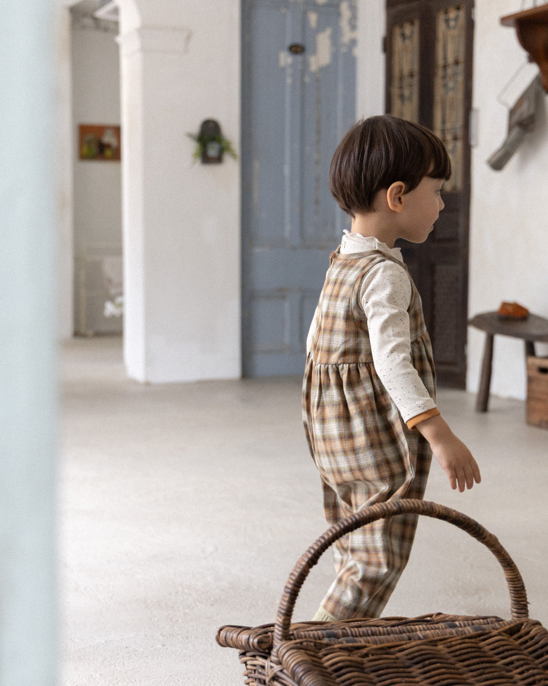 Forest Check Jumpsuit  [Doucement] (25AW)【2025年10月下旬以降お届け予定】