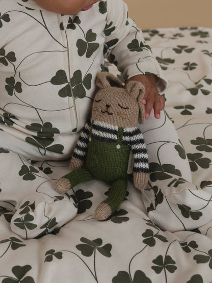 BUNNY SOFT TOY - OLIVE OVERALLS [organic zoo × main sauvage] (25AW)