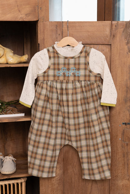 Forest Check Jumpsuit  [Doucement] (25AW)【2025年10月下旬以降お届け予定】
