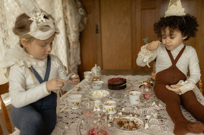 Retro Ribbed Footed Tights - Spicy Chai [SILLY Silas]