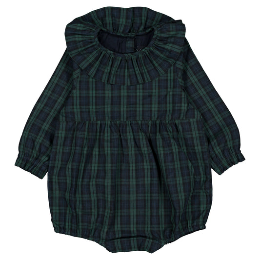 【オーダー会】 Romper DUPLEIX - tartan green& blue
 [Maison Marelle](25AW Drop1) 【2025年12月中旬以降発送予定】