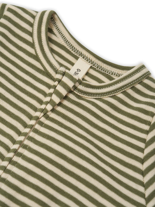 Fern Stripes Zip Sleepsuit [Organic Zoo](26AW)drop1